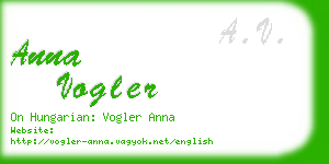 anna vogler business card